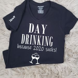 Day Drinking because 2020 sucks Vneck